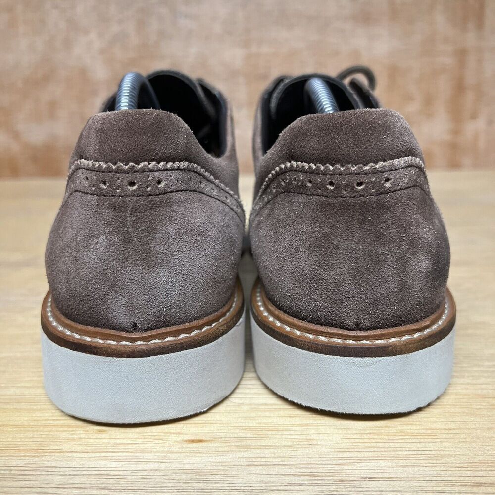 Hogan Men Size 10 US, 9 UK Shoes Brown Suede‎ Brogue Wingtip Oxford Derby Dress - Picture 4 of 10